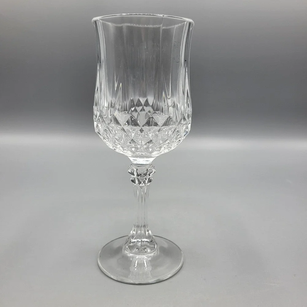 Cristal d Arques Longchamp Wine Glasses Set of 4 24% Lead Crystal Clear France